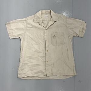 Vintage 60s Van Heusen Cream Cotton Loop Collar